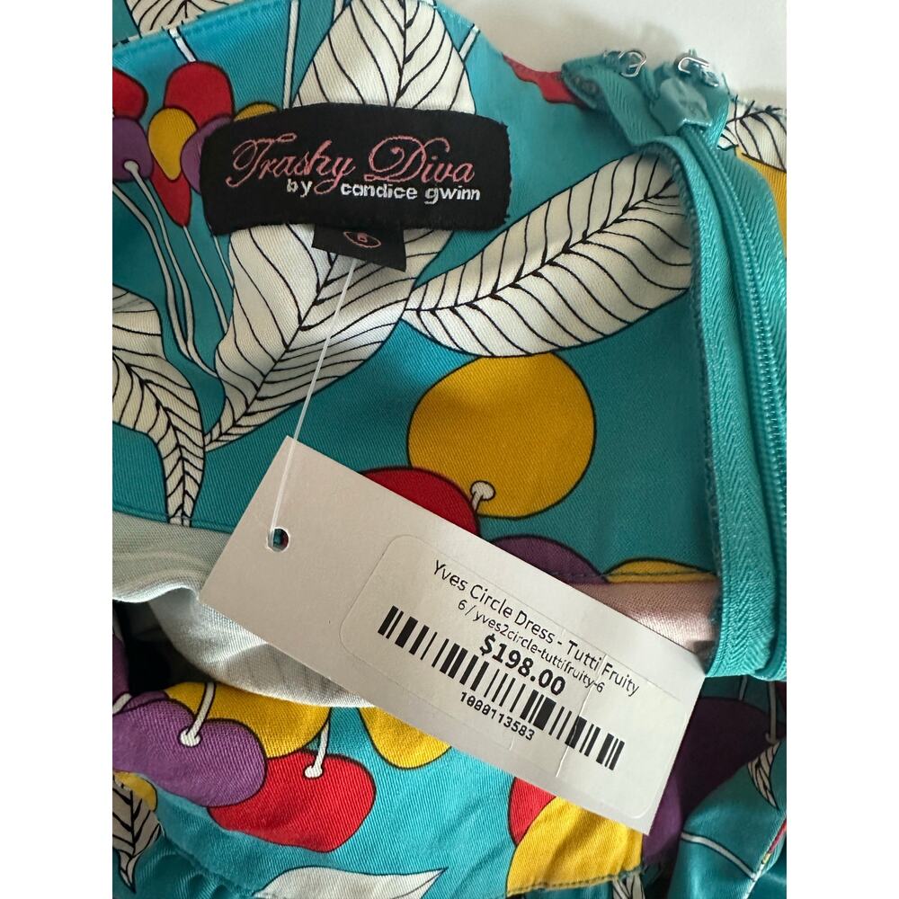 Trash Diva Yves Circle Dress Tutti Fruity Blue Balloon Print Size 6 NEW NWT - Picture 5 of 7